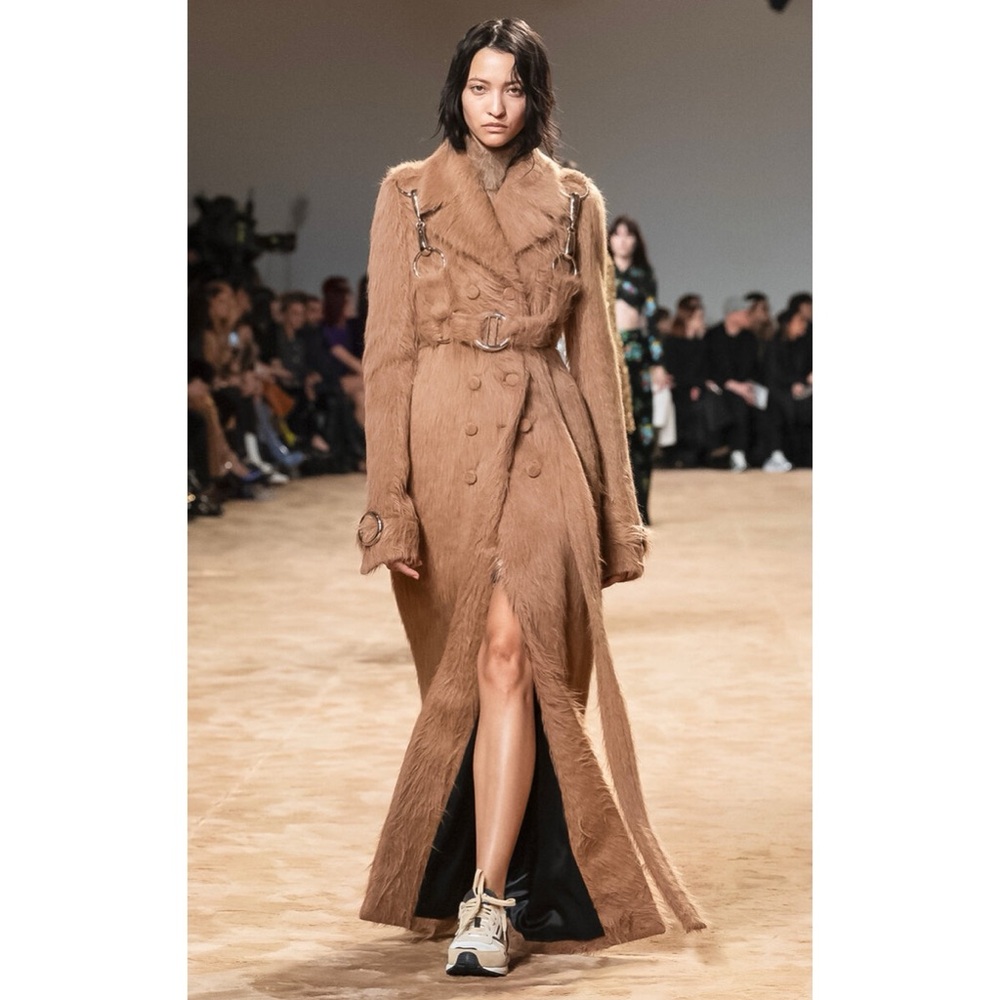 Rabanne Tan Double-Breasted Coat